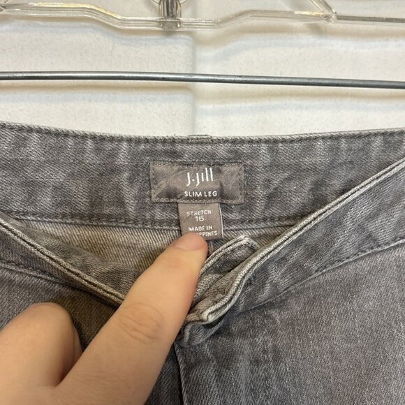 J Jill Jeans Women's Sz 16 Gray Stretch Leg Fit Slim 5 Pocket - Picture 5 of 9